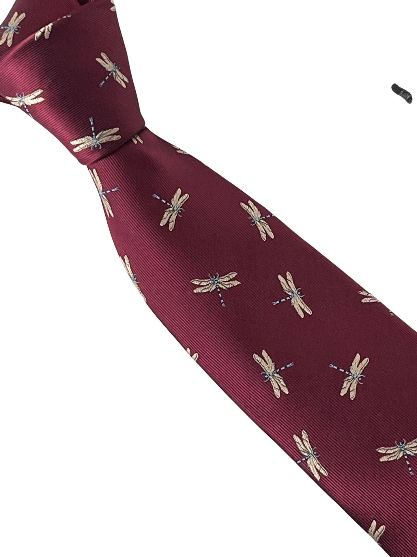 Frederick Thomas Maroon Tie - Expertly Embroidered Dragonfly Design For Subtle Luxury And Professional Presence by Frederick Thomas Handmade Mens Ties