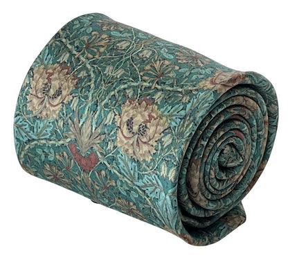 Green William Morris Pimpernel Style Design Tie - Handmade By Frederick Thomas For Luxury Professional Style 8 cm Wide by Frederick Thomas Handmade Mens Ties