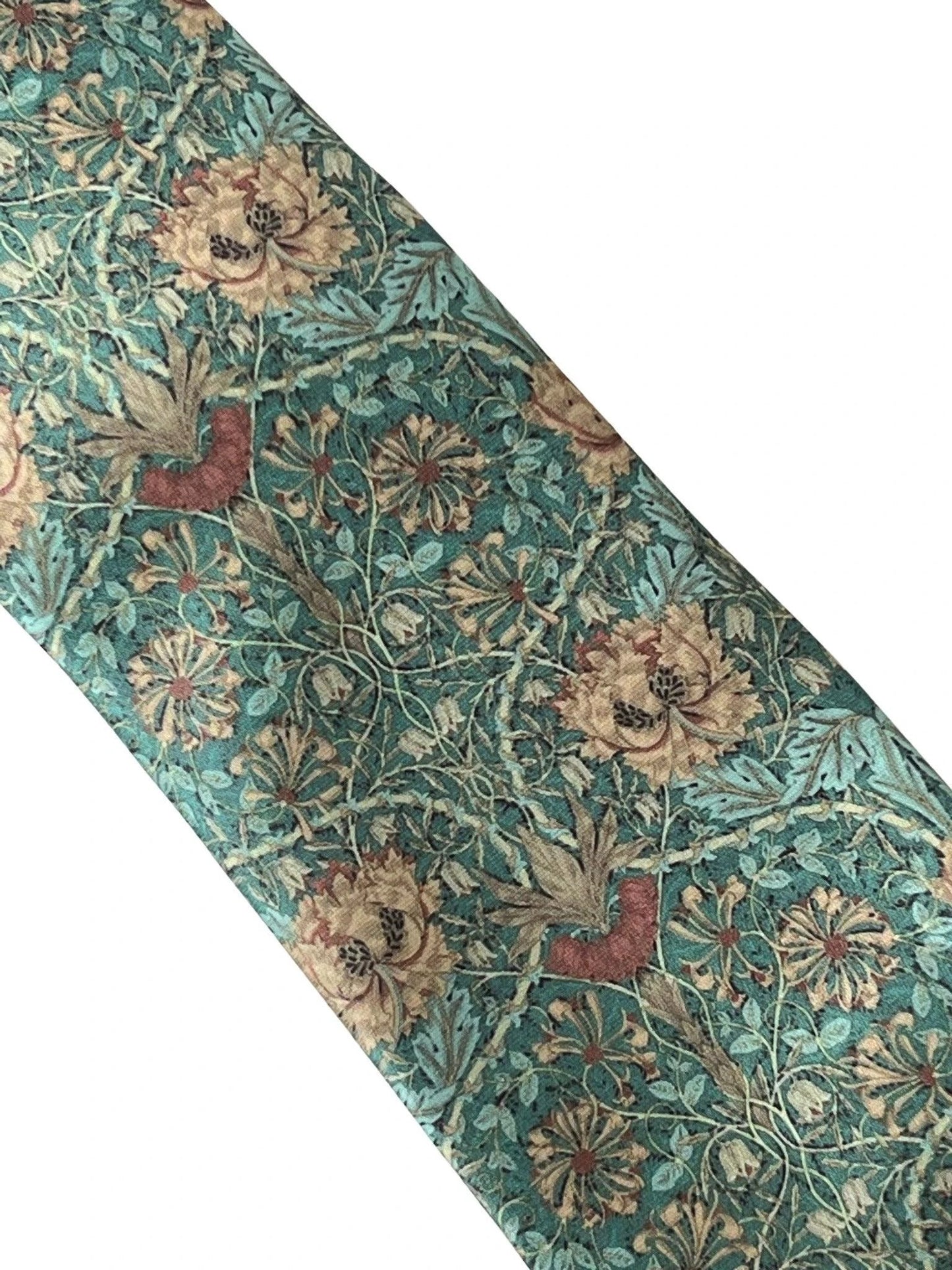 Green William Morris Pimpernel Style Design Tie - Handmade By Frederick Thomas For Luxury Professional Style 8 cm Wide by Frederick Thomas Handmade Mens Ties