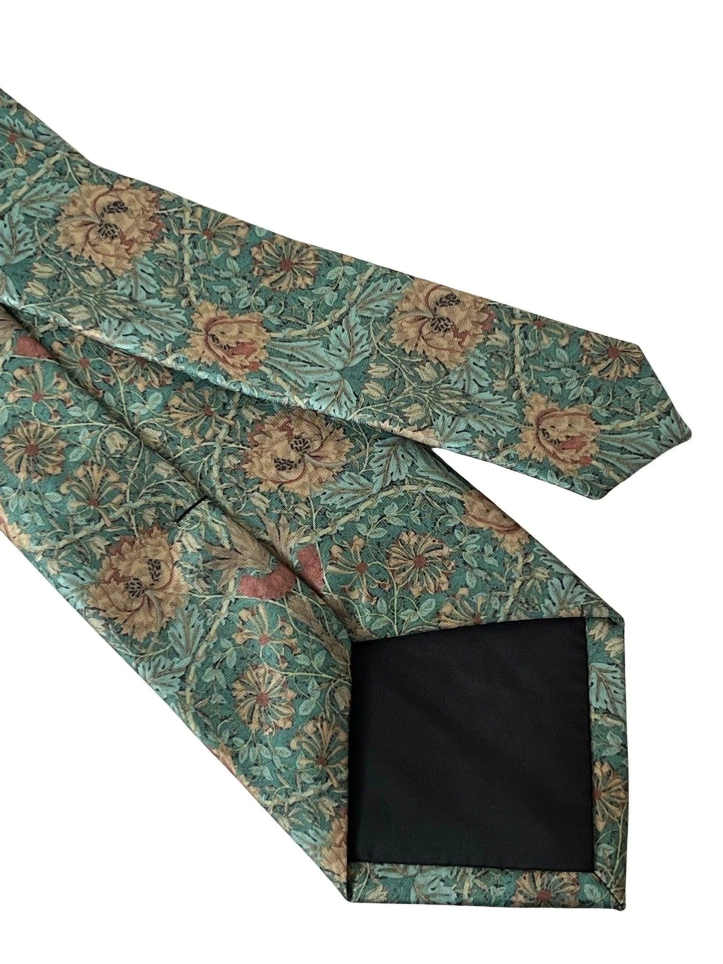 Green William Morris Pimpernel Style Design Tie - Handmade By Frederick Thomas For Luxury Professional Style 8 cm Wide by Frederick Thomas Handmade Mens Ties