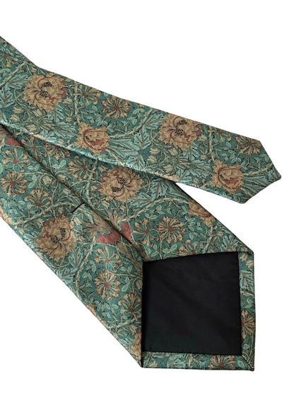 Green William Morris Pimpernel Style Design Tie - Handmade By Frederick Thomas For Luxury Professional Style 8 cm Wide by Frederick Thomas Handmade Mens Ties