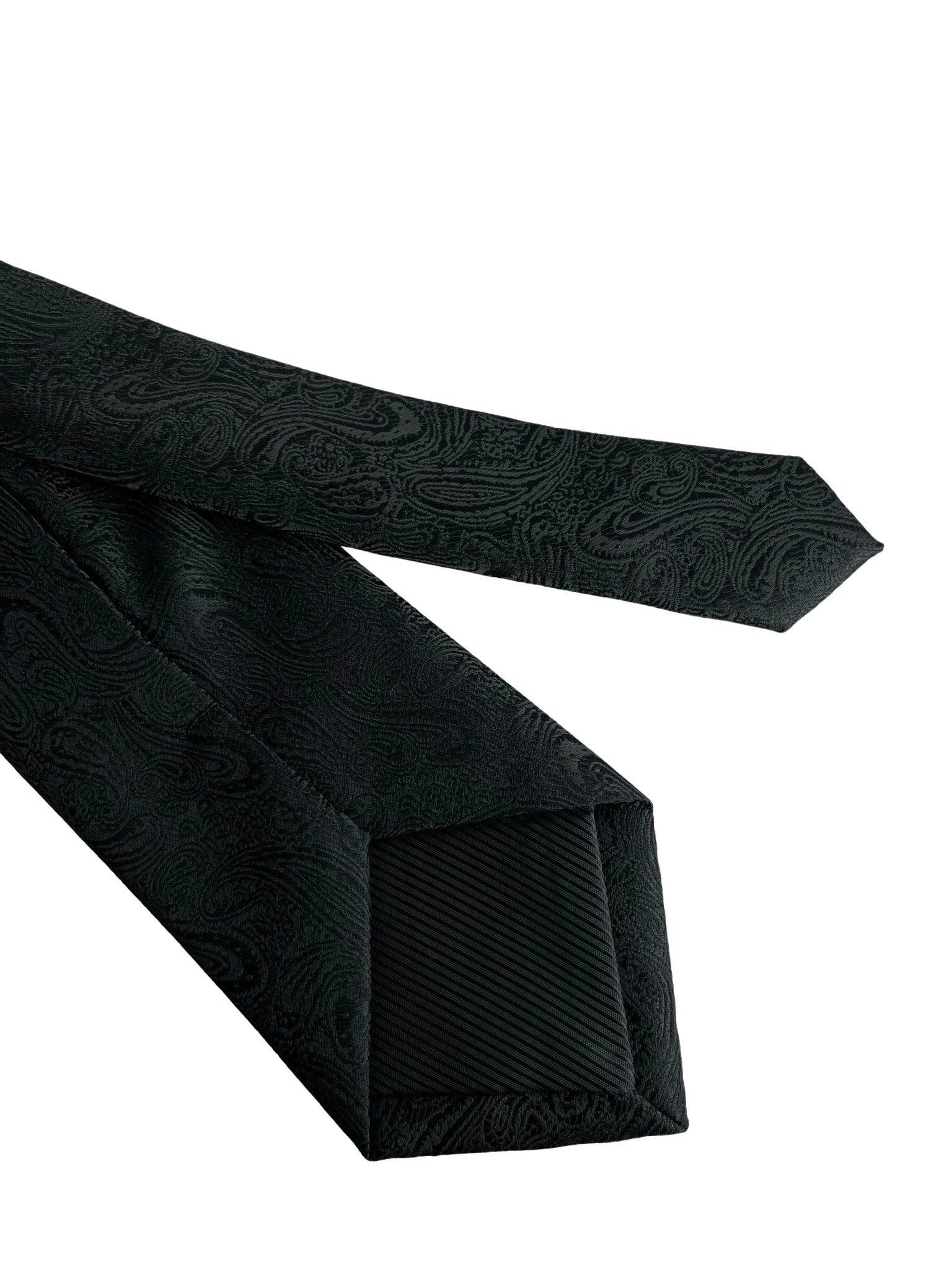 Frederick Thomas Handmade Tie - Timeless Black Paisley Design For Subtle Elegance by Frederick Thomas Handmade Mens Ties