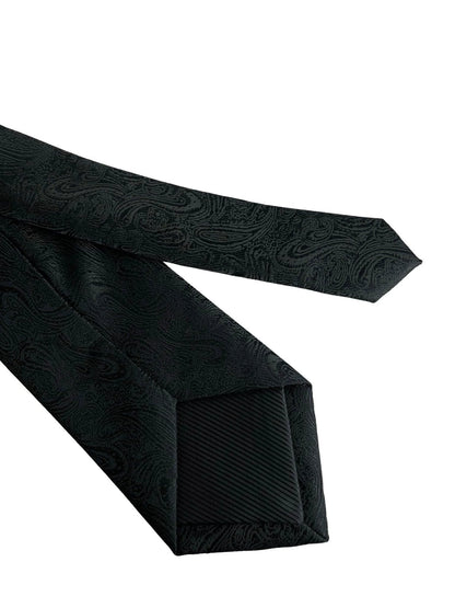 Frederick Thomas Handmade Tie - Timeless Black Paisley Design For Subtle Elegance by Frederick Thomas Handmade Mens Ties