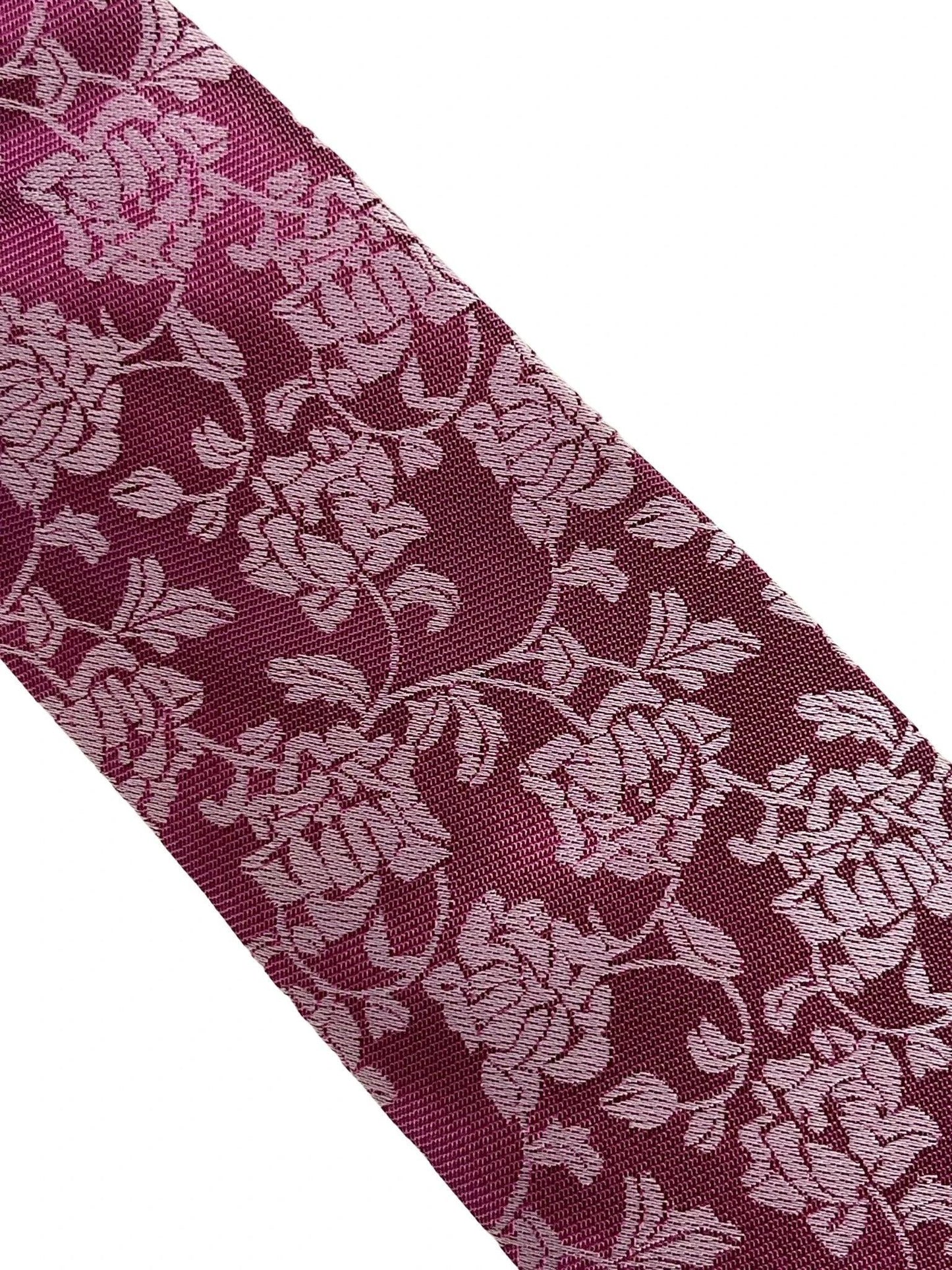 Magenta Pink Tie With Floral Design - Handmade By Frederick Thomas For A Confident Contemporary Formal Statement by Frederick Thomas Handmade Mens Ties