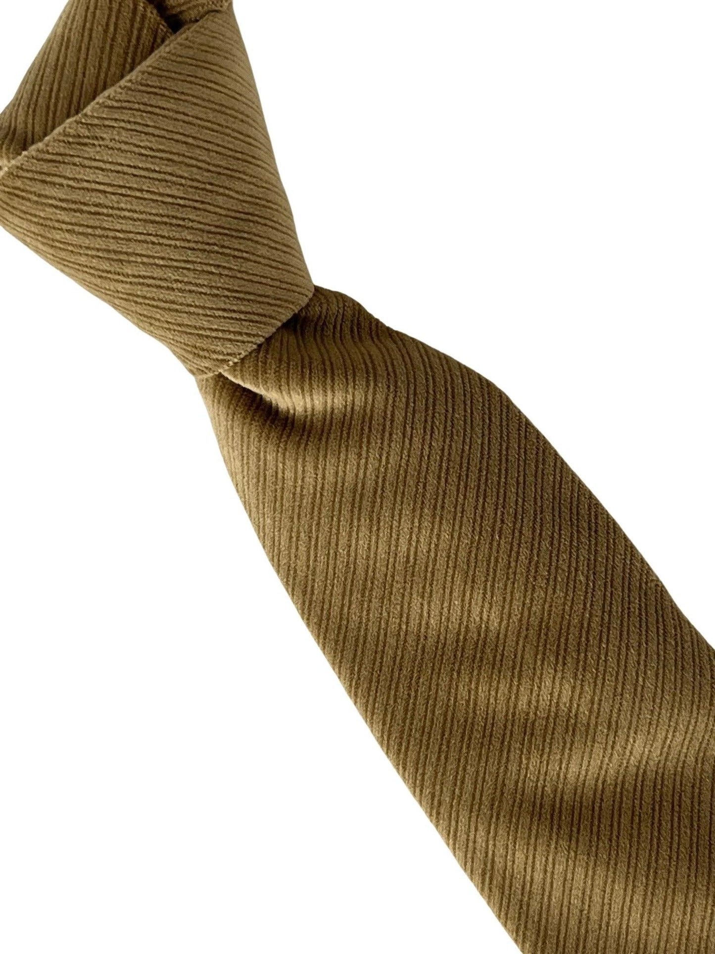 Gold Coffee Biscuit Fawn Brown Velvet Feel Tie - Handcrafted Velvet Finish For Subtle Luxury by Frederick Thomas Handmade Mens Ties