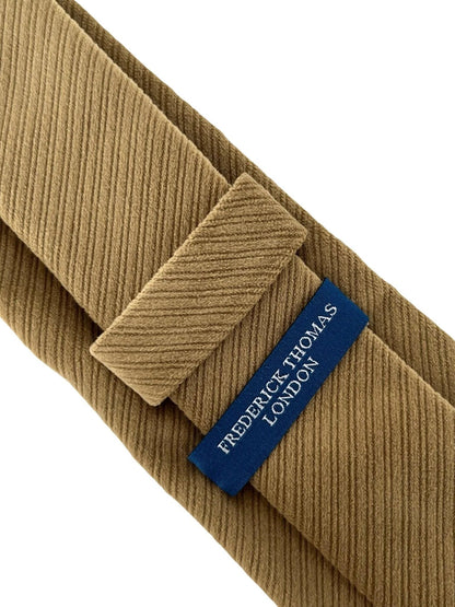 Gold Coffee Biscuit Fawn Brown Velvet Feel Tie - Handcrafted Velvet Finish For Subtle Luxury by Frederick Thomas Handmade Mens Ties