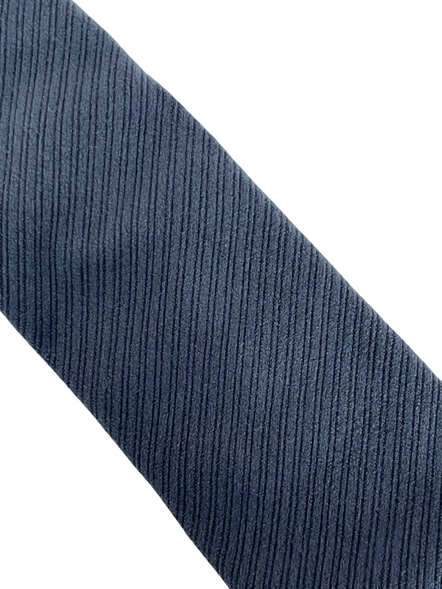 Midnight Grey Dark Indigo Ink Blue Velvet Feel Tie - Handmade Velvet Finish Delivers Subtle Luxury And Confidence by Frederick Thomas Handmade Mens Ties