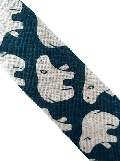 Dark Teal Cotton Tie With White Polar Bear Print - Refined Everyday Professional Accessory With A Whimsical Twist by Frederick Thomas Handmade Mens Ties