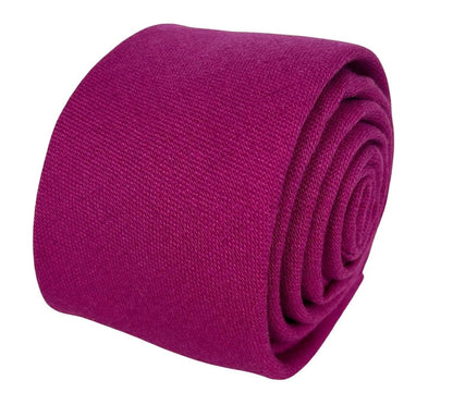 Frederick Thomas Handmade Cotton Tie - Bold Hot Fuchsia Magenta Hue For Modern Professional Style by Frederick Thomas Handmade Mens Ties