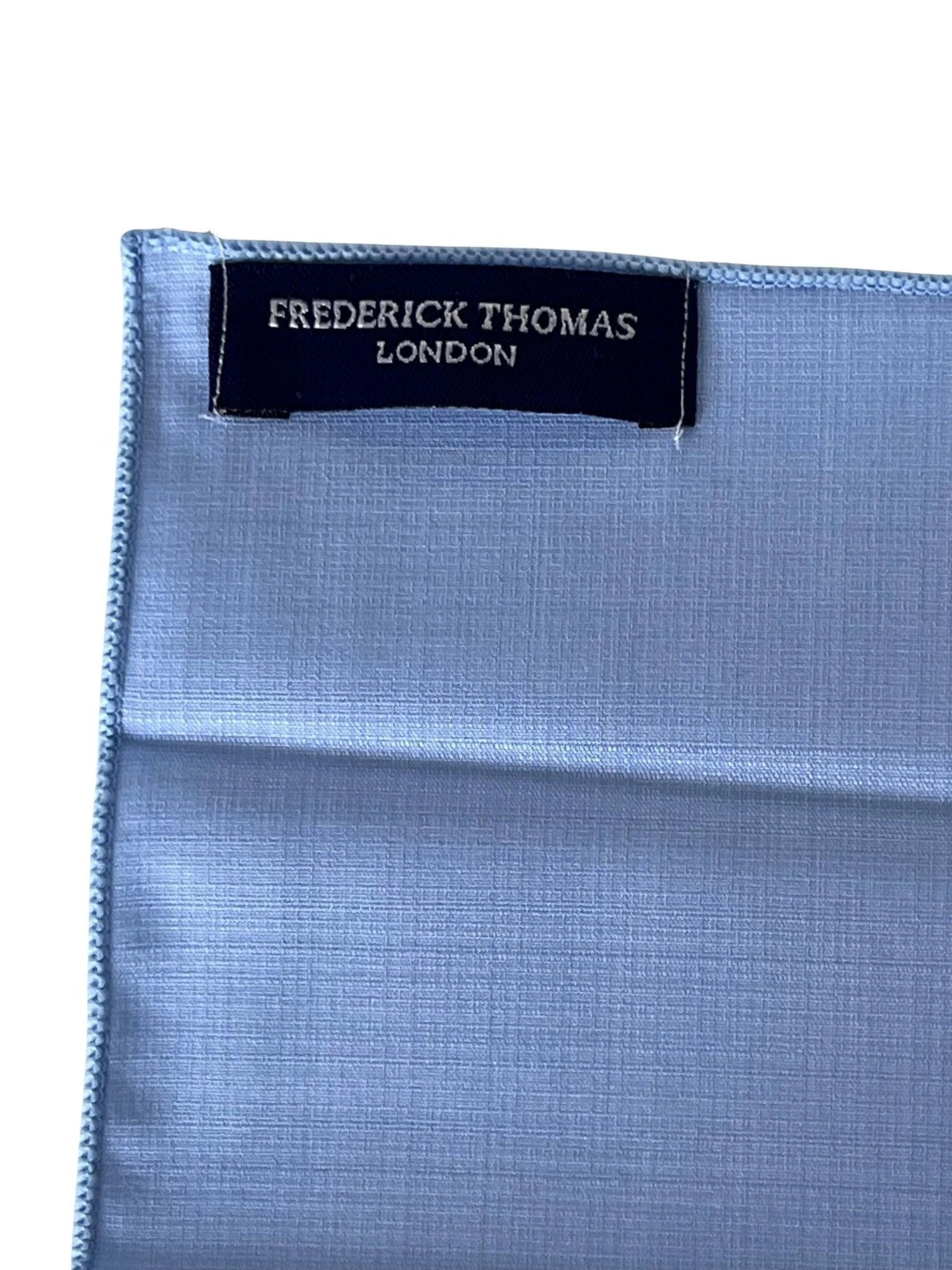 Light Baby Dusky Pale Blue Bamboo Pocket Square - Handmade Bamboo Fabric For Subtle, Elegant Tailoring by Frederick Thomas Handmade Mens Ties