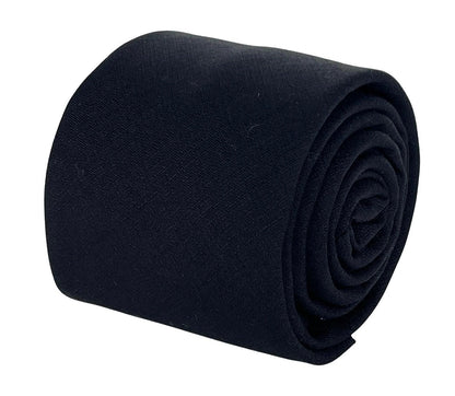 Matching plain black bamboo tie and pocket square by Frederick Thomas Handmade Mens Ties