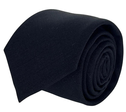 Matching plain black bamboo tie and pocket square by Frederick Thomas Handmade Mens Ties
