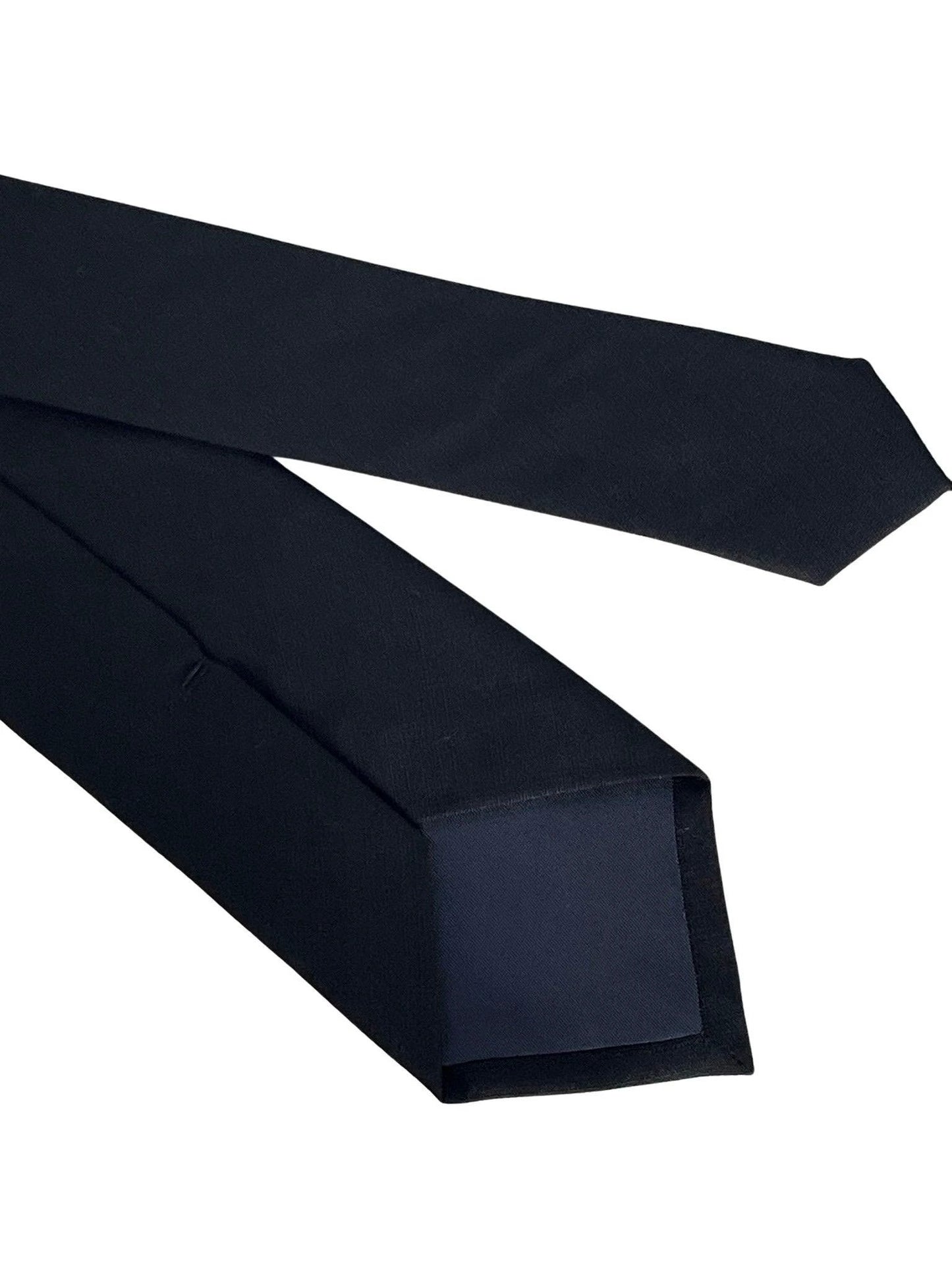 Matching plain black bamboo tie and pocket square by Frederick Thomas Handmade Mens Ties