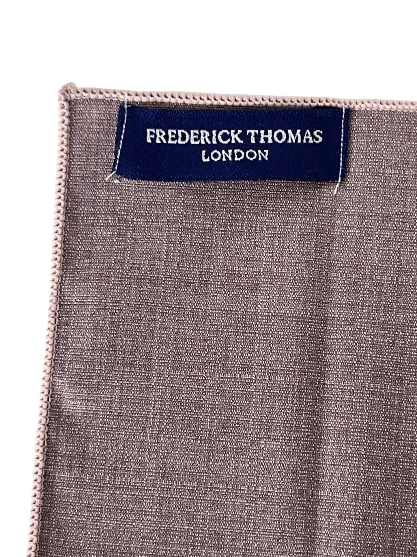 Matching plain mauve brown bamboo tie and pocket square by Frederick Thomas Handmade Mens Ties