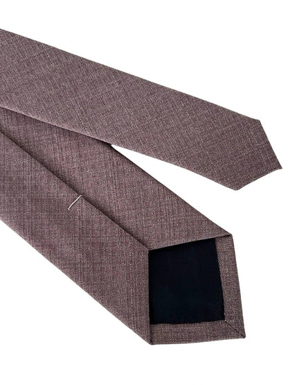 Matching plain mauve brown bamboo tie and pocket square by Frederick Thomas Handmade Mens Ties