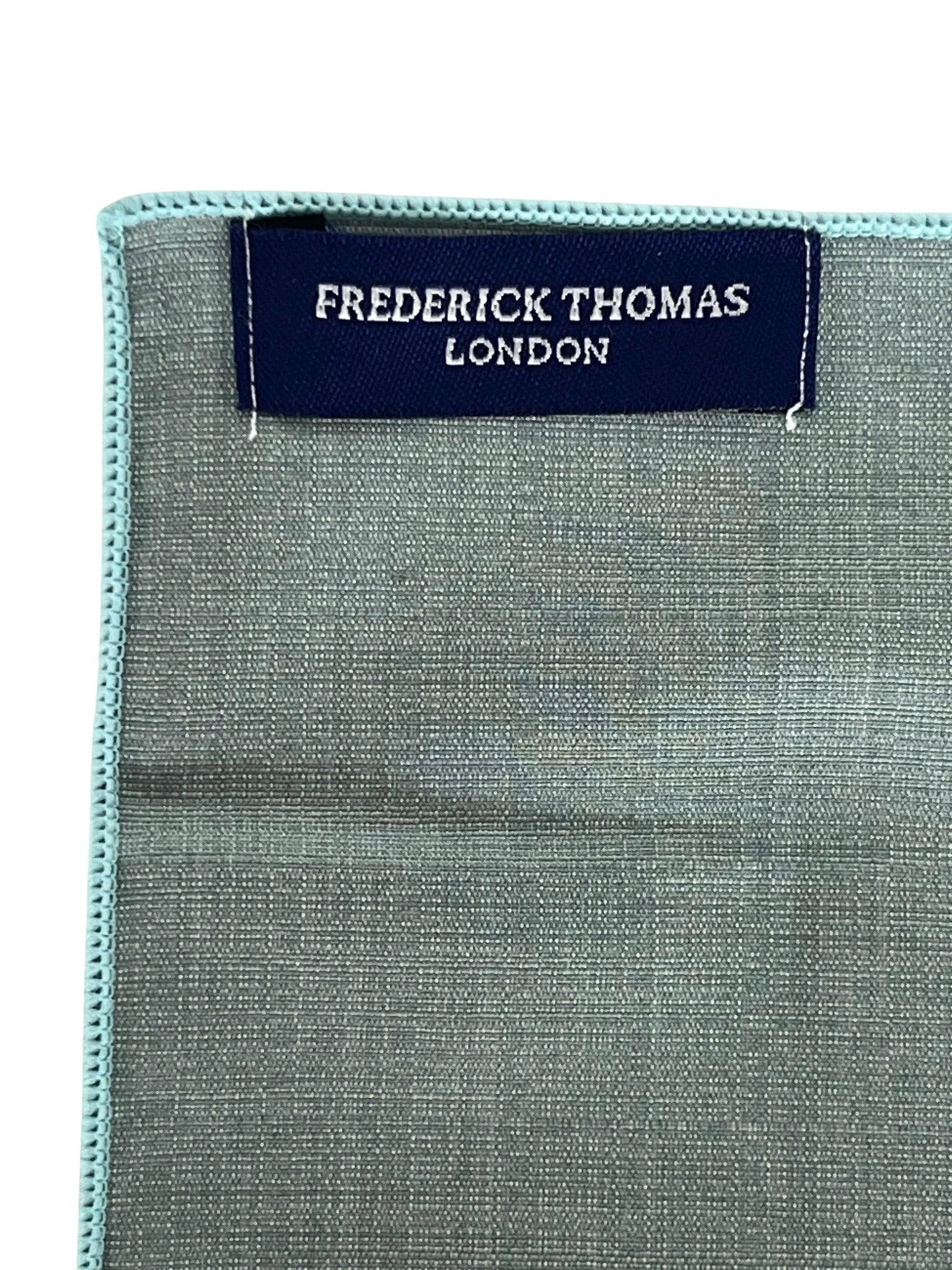 Matching plain sage mint olive green bamboo tie and pocket square set by Frederick Thomas Handmade Mens Ties