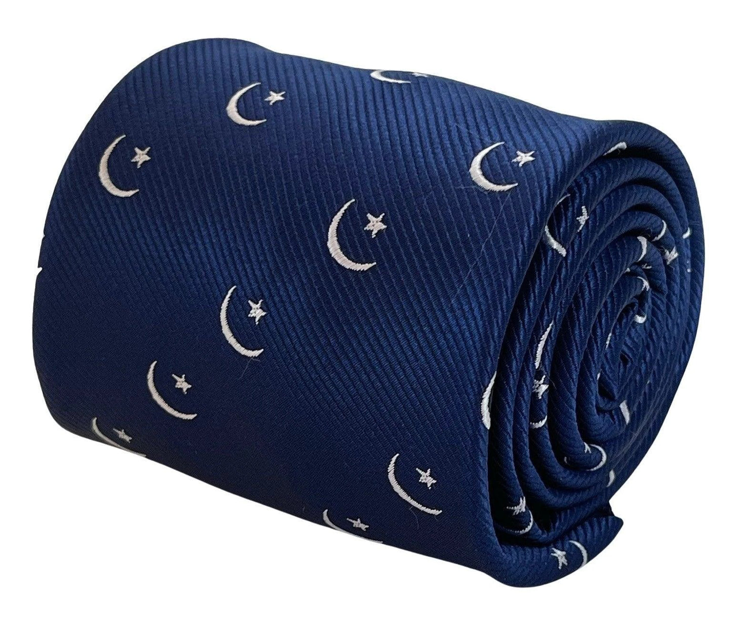 dark royal blue tie with crescent moon and star Ottoman religious symbol design by Frederick Thomas Handmade Mens Ties