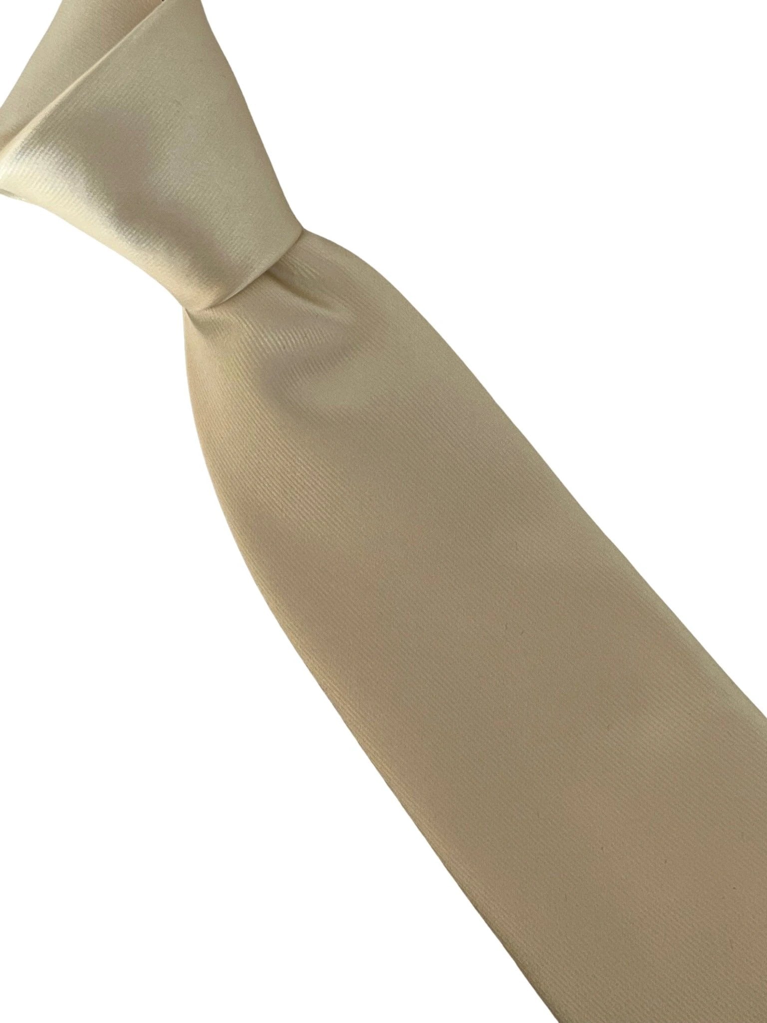 Champagne Cream Silky Classic Tie For The Luxury Professional Man - Handmade Silk With Satin Finish by Frederick Thomas Handmade Mens Ties