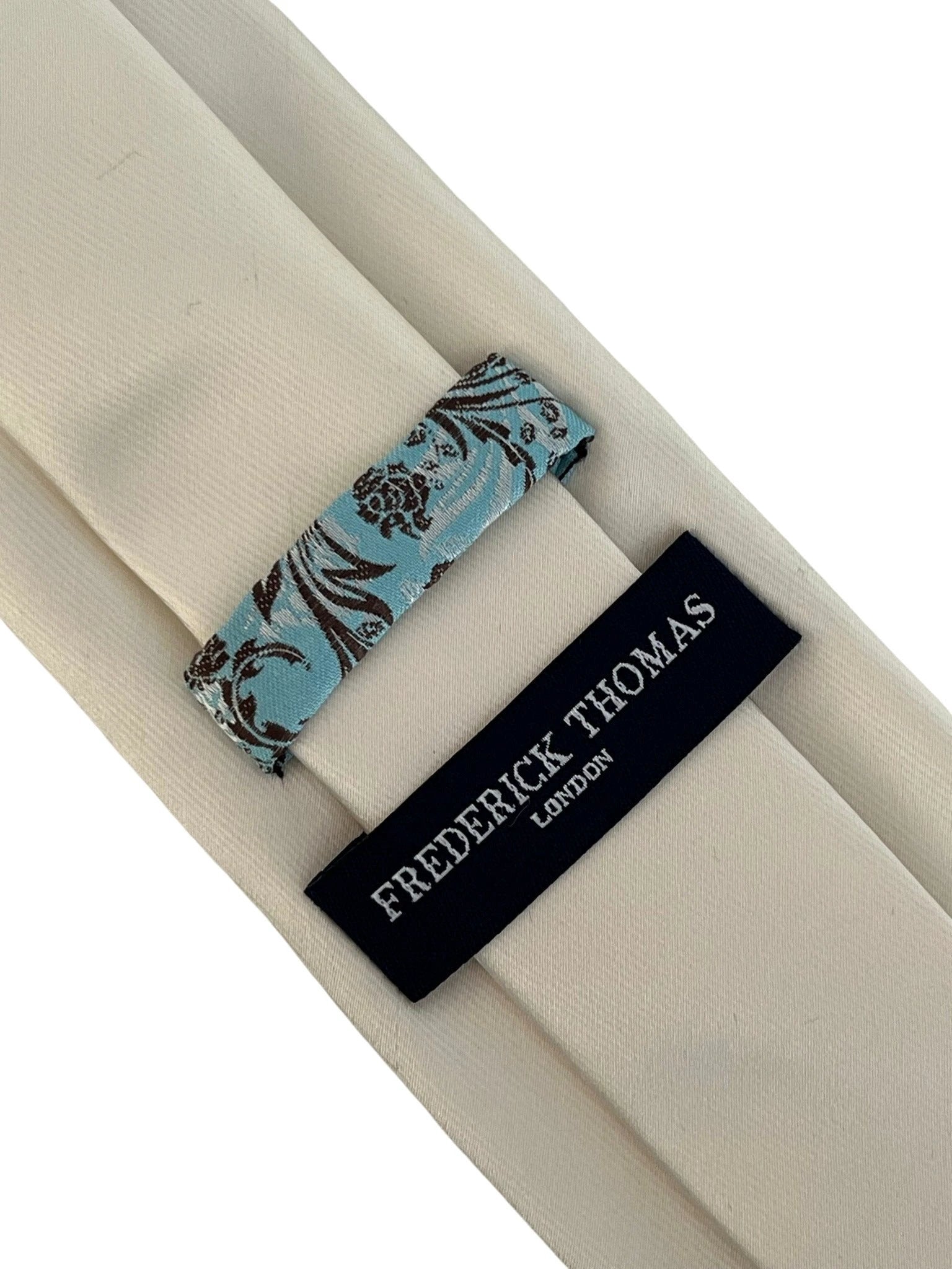 Ivory Cream Silky Classic Tie for the Luxury Professional Man - Handcrafted for a Clean, Flattering Silhouette by Frederick Thomas Handmade Mens Ties