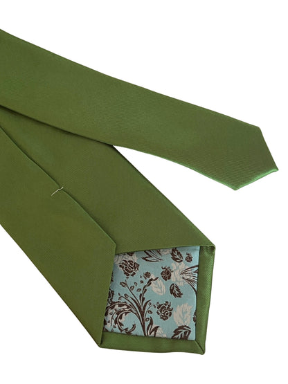 Bright, grass, leaf, lime green plain classic tie by Frederick Thomas Handmade Mens Ties