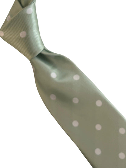 Mint and Pastel Green Polka Dot Classic Tie for the Luxury Professional Man - Handmade by Frederick Thomas by Frederick Thomas Handmade Mens Ties