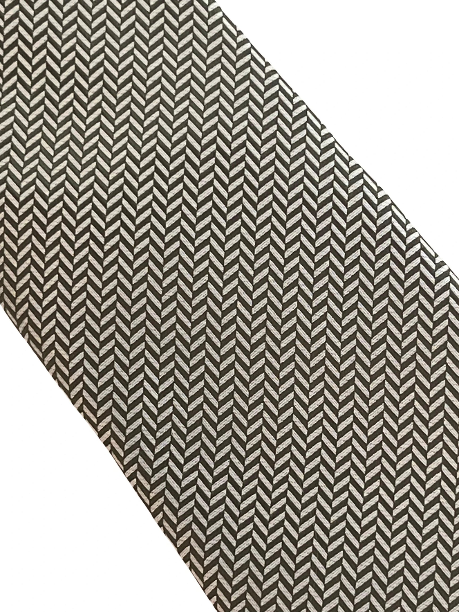 Dark Green And White Herringbone Classic Tie - Handmade Premium Wardrobe Essential by Frederick Thomas Handmade Mens Ties