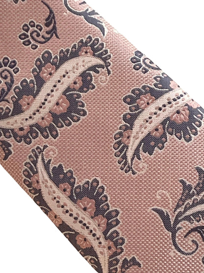 Baby, light, pastel, powder, candyfloss, bubble-gum, blush pink paisley tie by Frederick Thomas Handmade Mens Ties