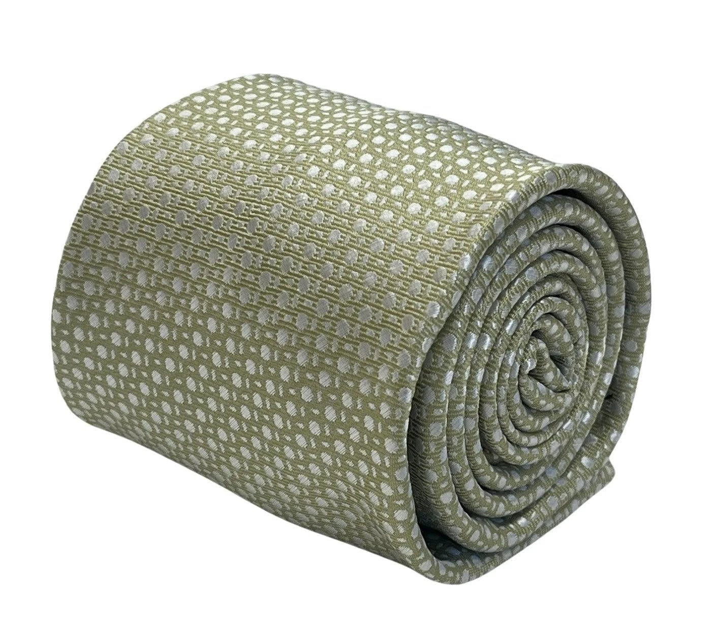 Gold tie with geometric design by Frederick Thomas Handmade Mens Ties