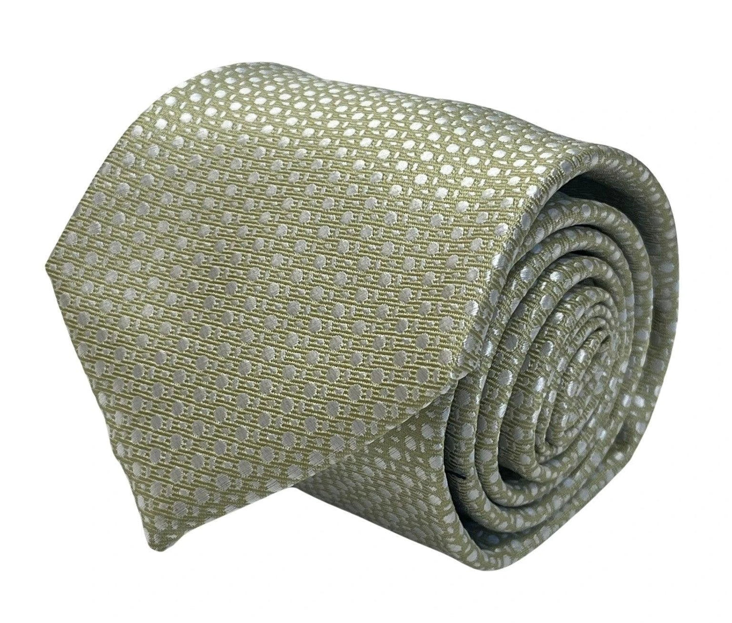 Gold tie with geometric design by Frederick Thomas Handmade Mens Ties