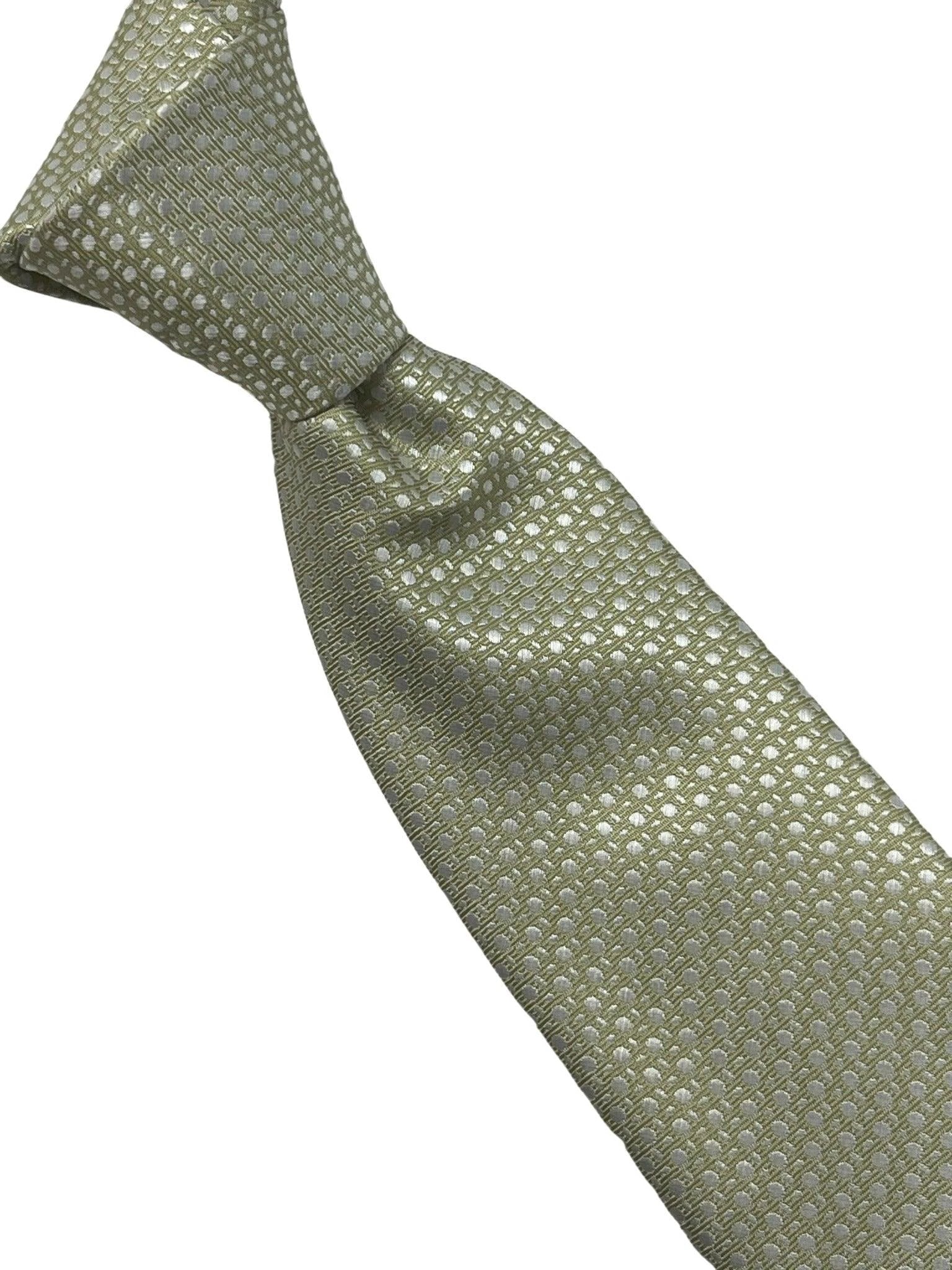 Gold tie with geometric design by Frederick Thomas Handmade Mens Ties