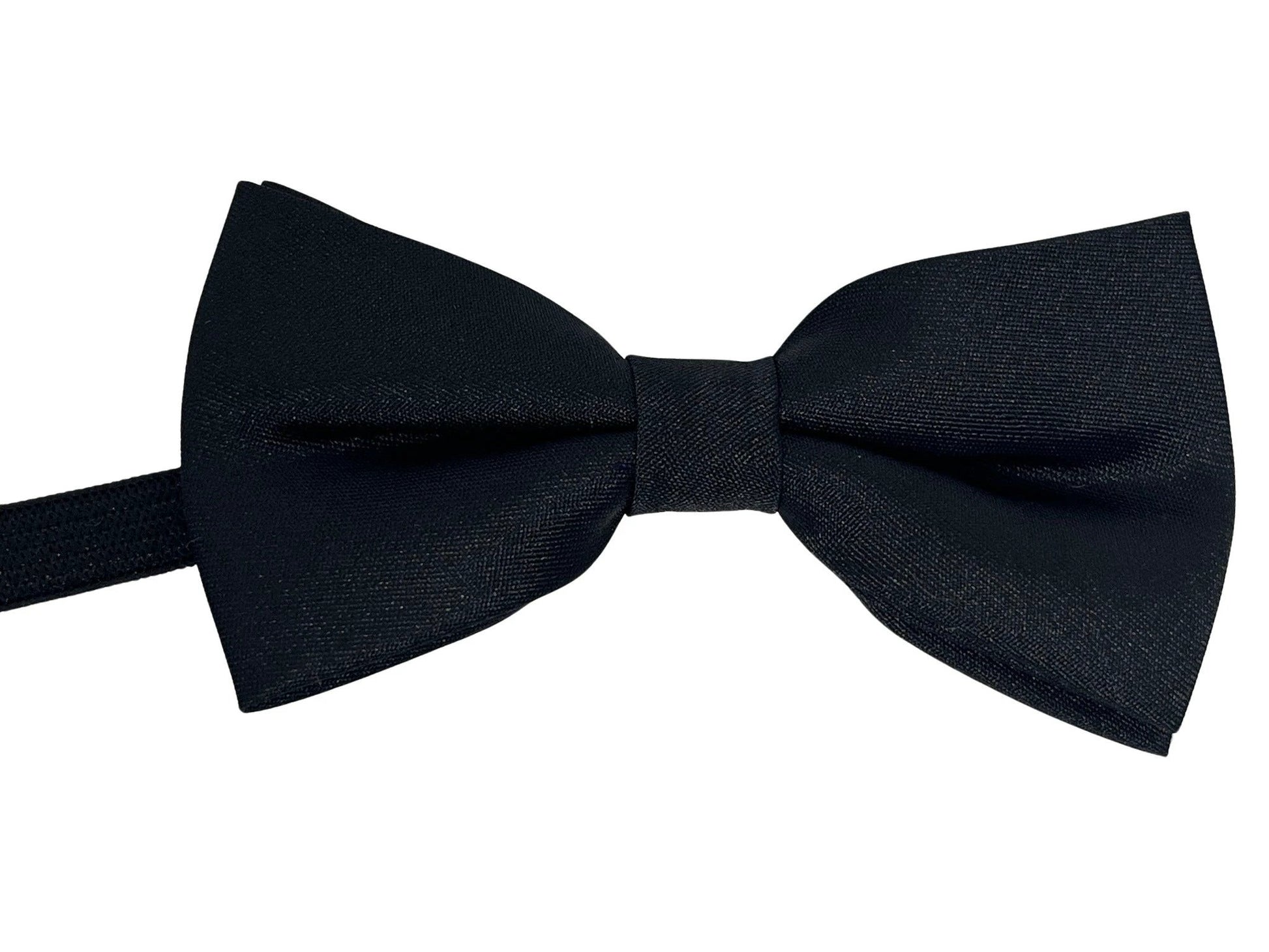 Plain black silk child's bow tie by Frederick Thomas Handmade Mens Ties