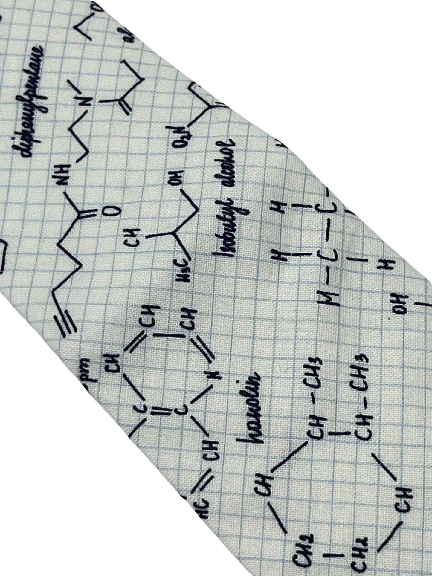 Ivory cream tie with chemical equation science by Frederick Thomas Handmade Mens Ties