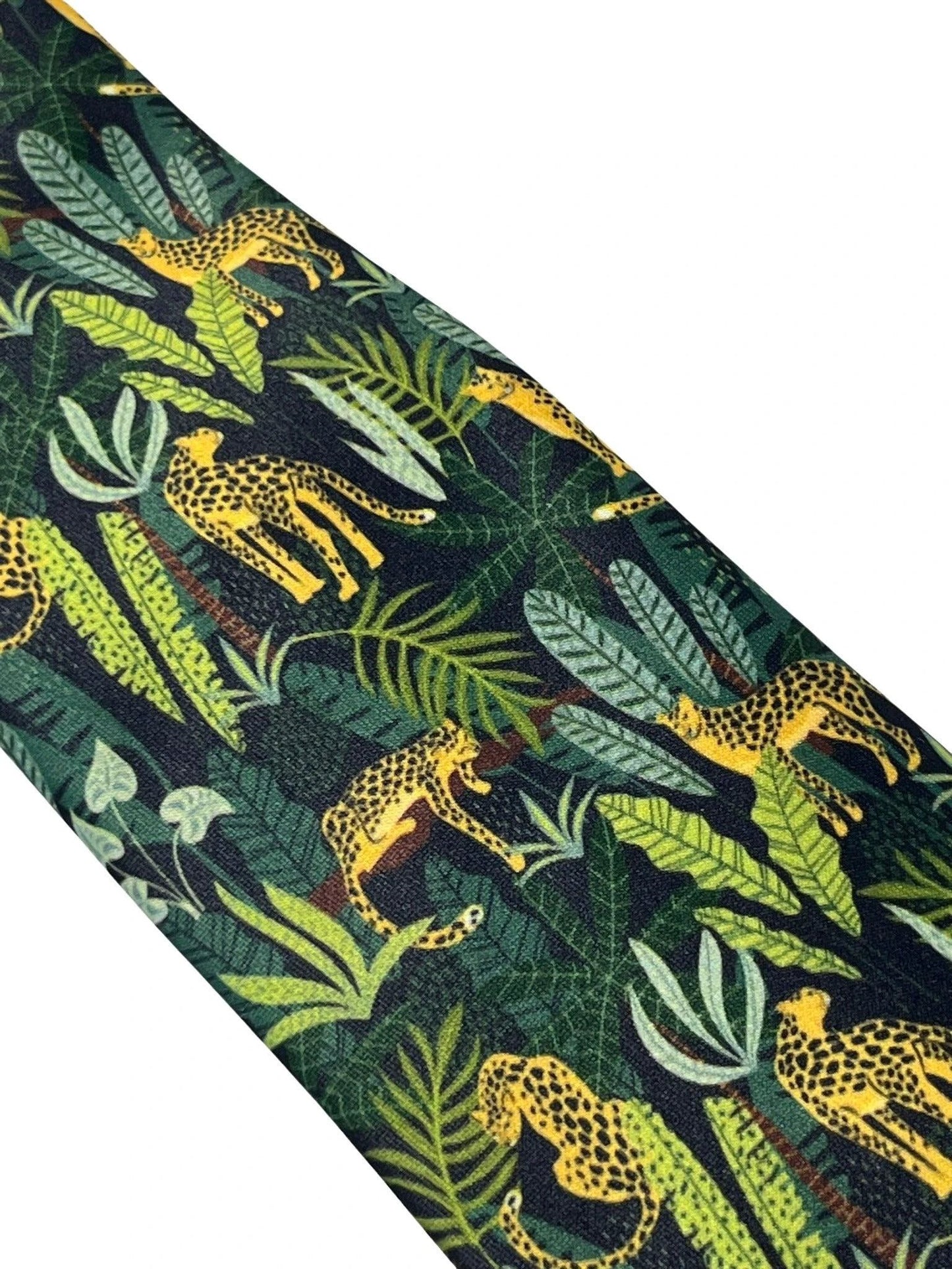 black and green jungle cheetah exotic tie by Frederick Thomas Handmade Mens Ties