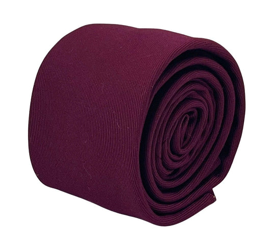 Maroon dark red plain tie by Frederick Thomas Handmade Mens Ties