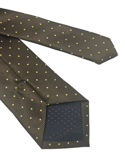Chocolate Coffee Brown Tie With Light Yellow Pin Spots - Handmade In Britain For A Polished Professional Look by Frederick Thomas Handmade Mens Ties