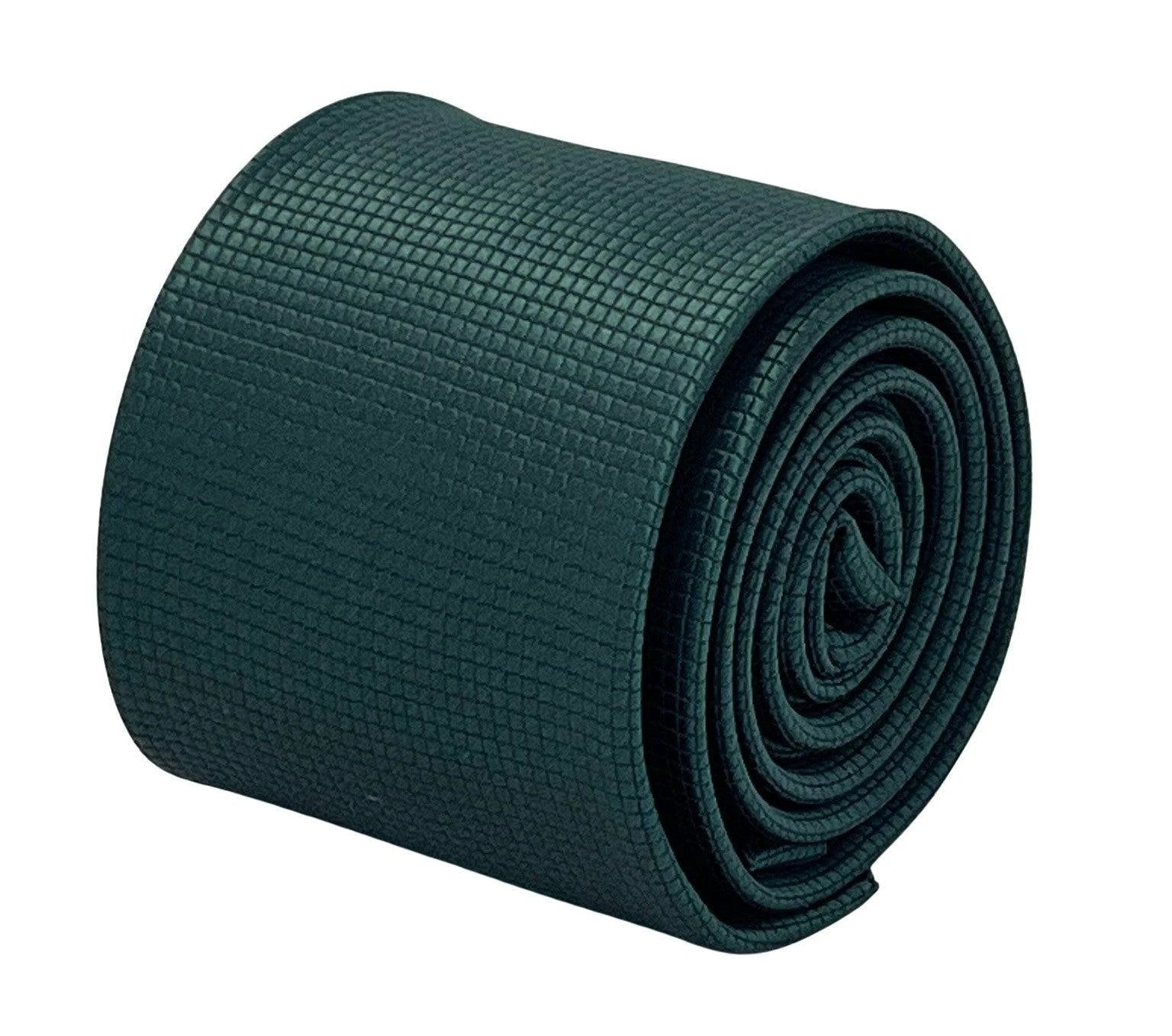 Dark Forest Pine Green Silky Tie With Subtle Squared Pattern - Handcrafted For A Refined Professional Look by Frederick Thomas Handmade Mens Ties