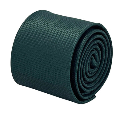 Dark Forest Pine Green Silky Tie With Subtle Squared Pattern - Handcrafted For A Refined Professional Look by Frederick Thomas Handmade Mens Ties