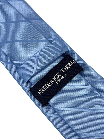 light pale blue tie with subtle stripe by Frederick Thomas Handmade Mens Ties