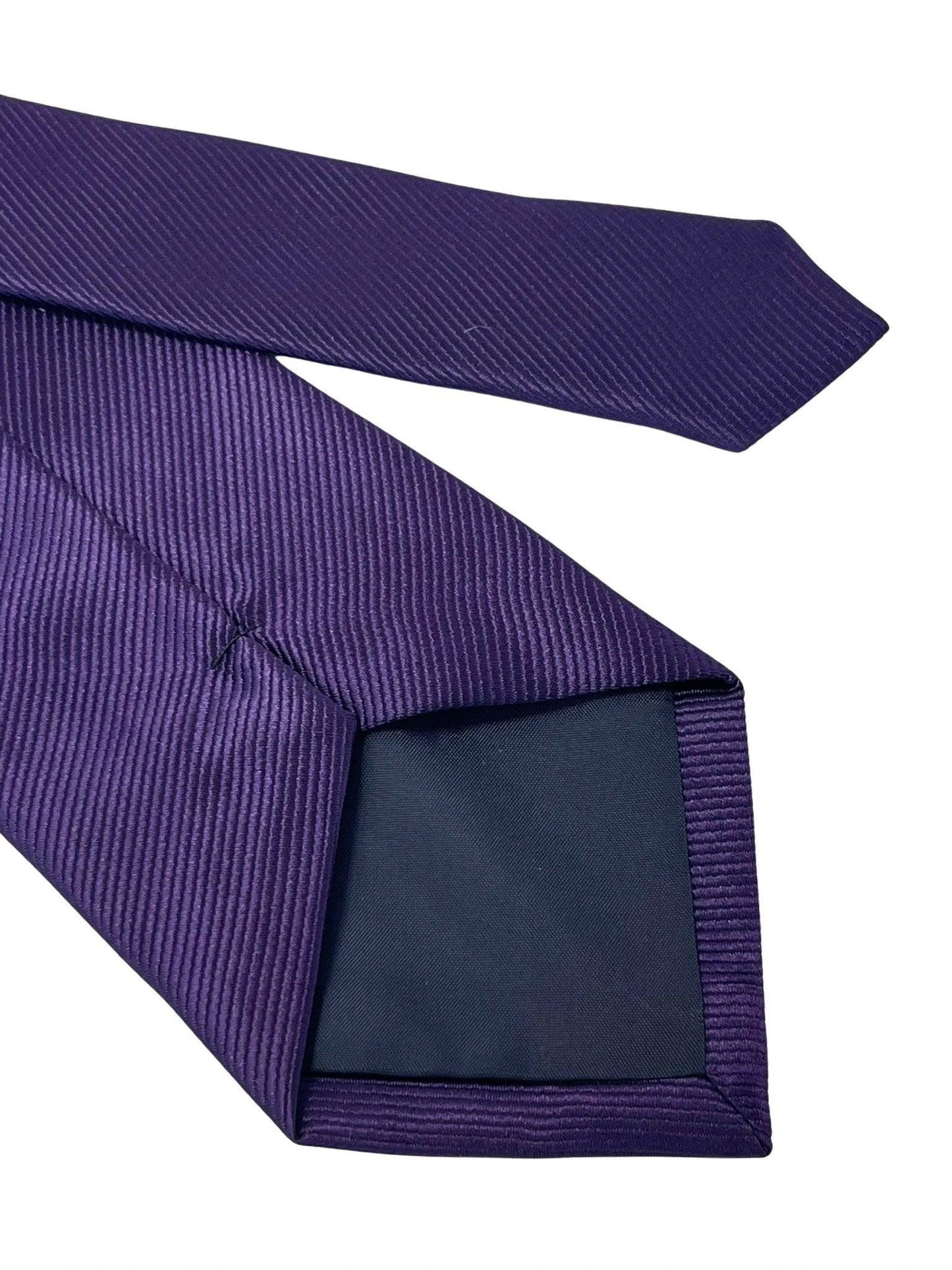 Dark Indigo Grape Purple Handmade Tie By Frederick Thomas - Handcrafted Elegance For Professional Attire by Frederick Thomas Handmade Mens Ties