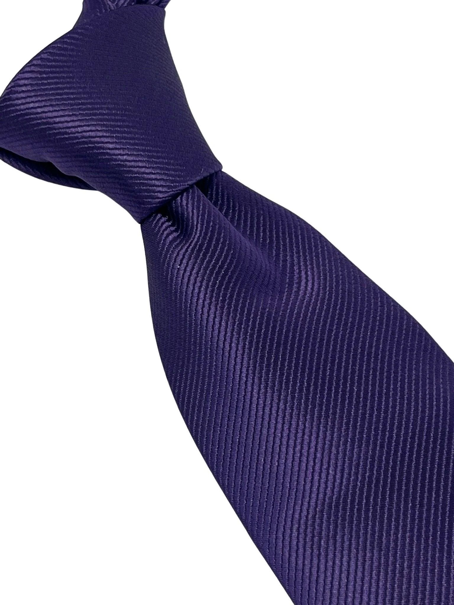 Dark Indigo Grape Purple Handmade Tie By Frederick Thomas - Handcrafted Elegance For Professional Attire by Frederick Thomas Handmade Mens Ties