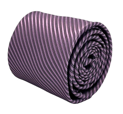 mauve pink purple striped tie by Frederick Thomas Handmade Mens Ties