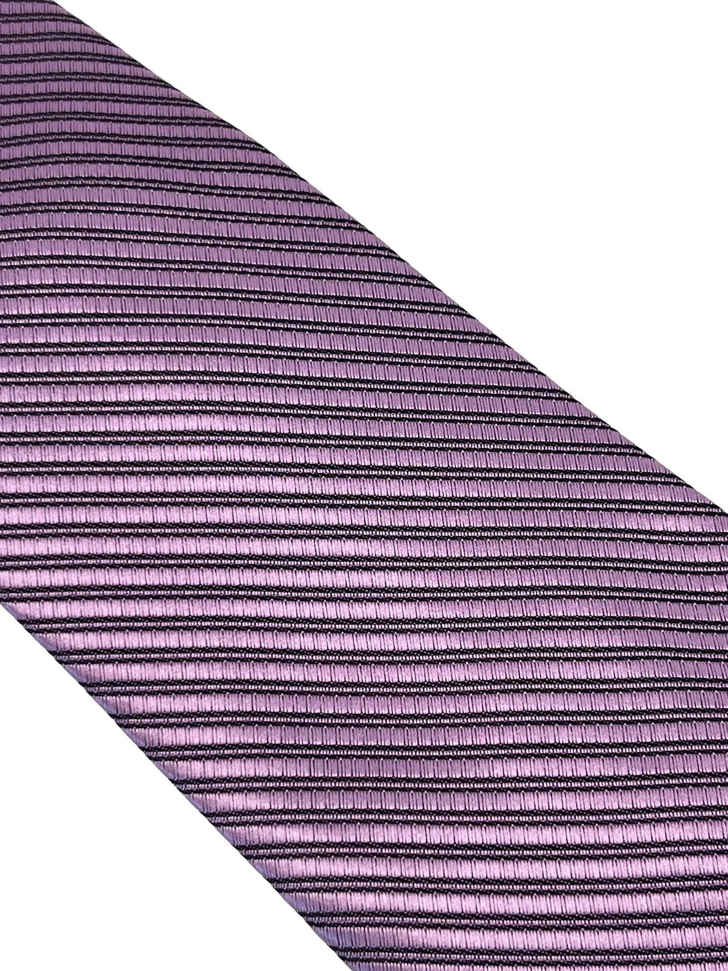 mauve pink purple striped tie by Frederick Thomas Handmade Mens Ties