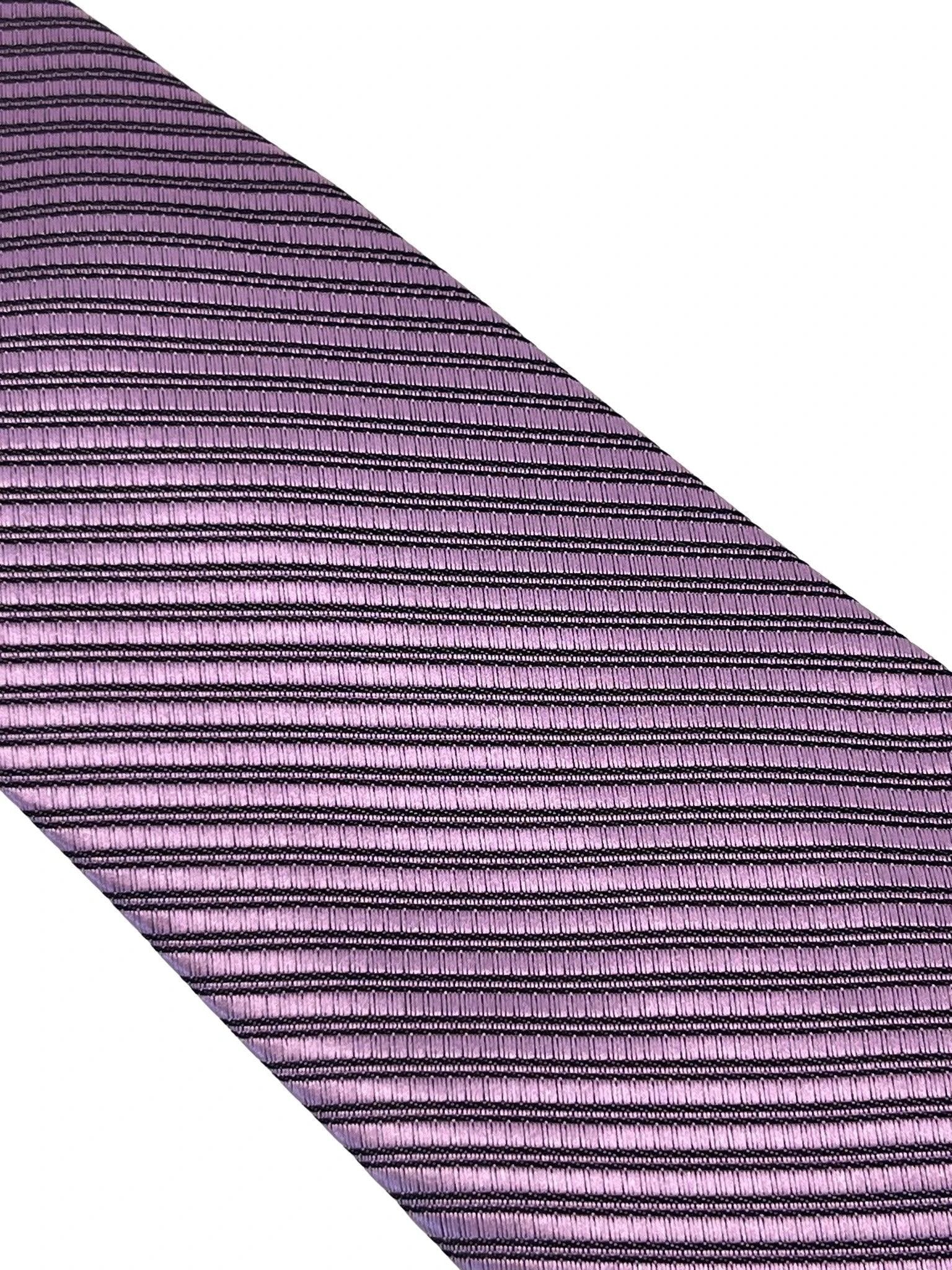 mauve pink purple striped tie by Frederick Thomas Handmade Mens Ties
