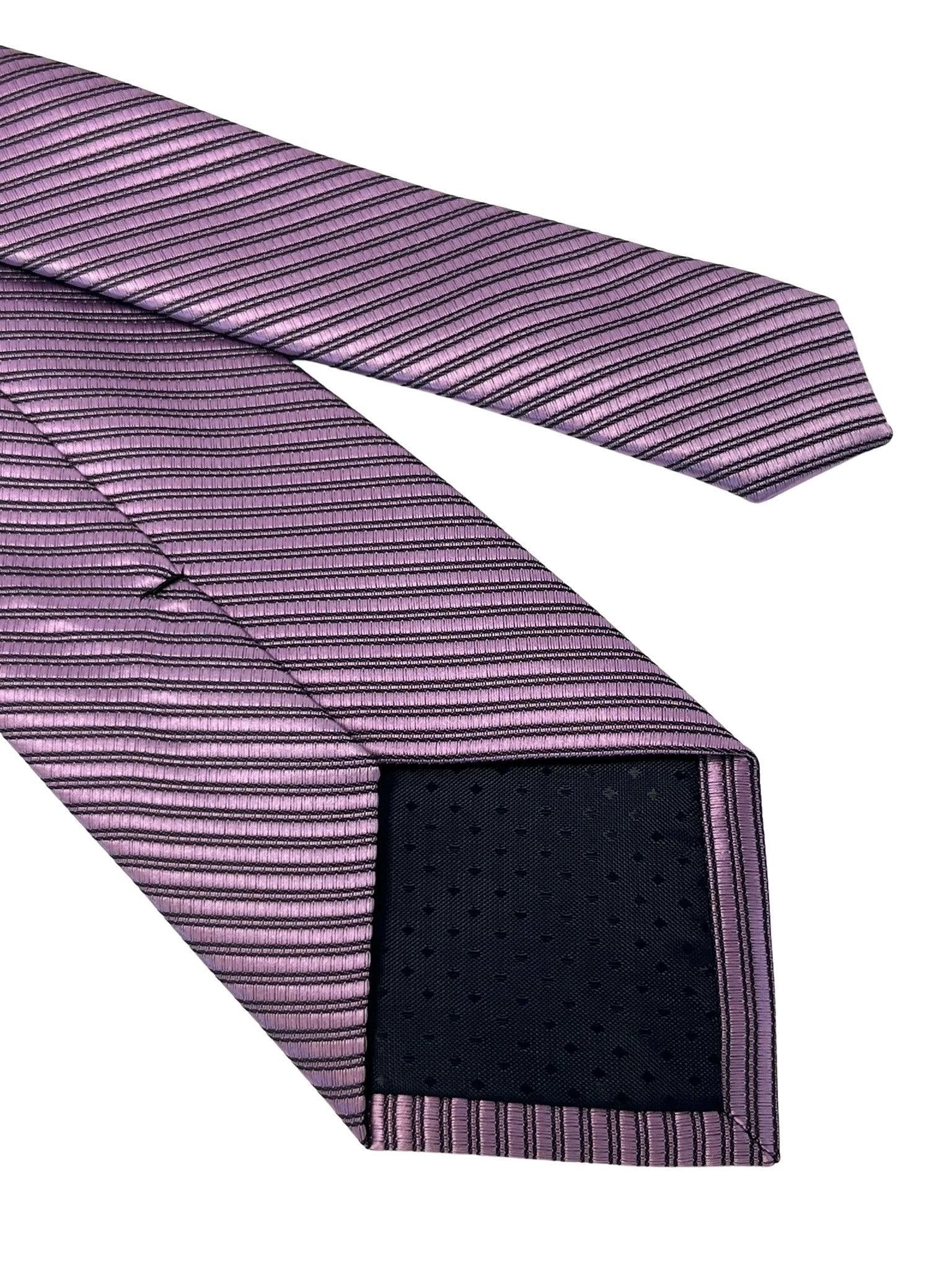 mauve pink purple striped tie by Frederick Thomas Handmade Mens Ties