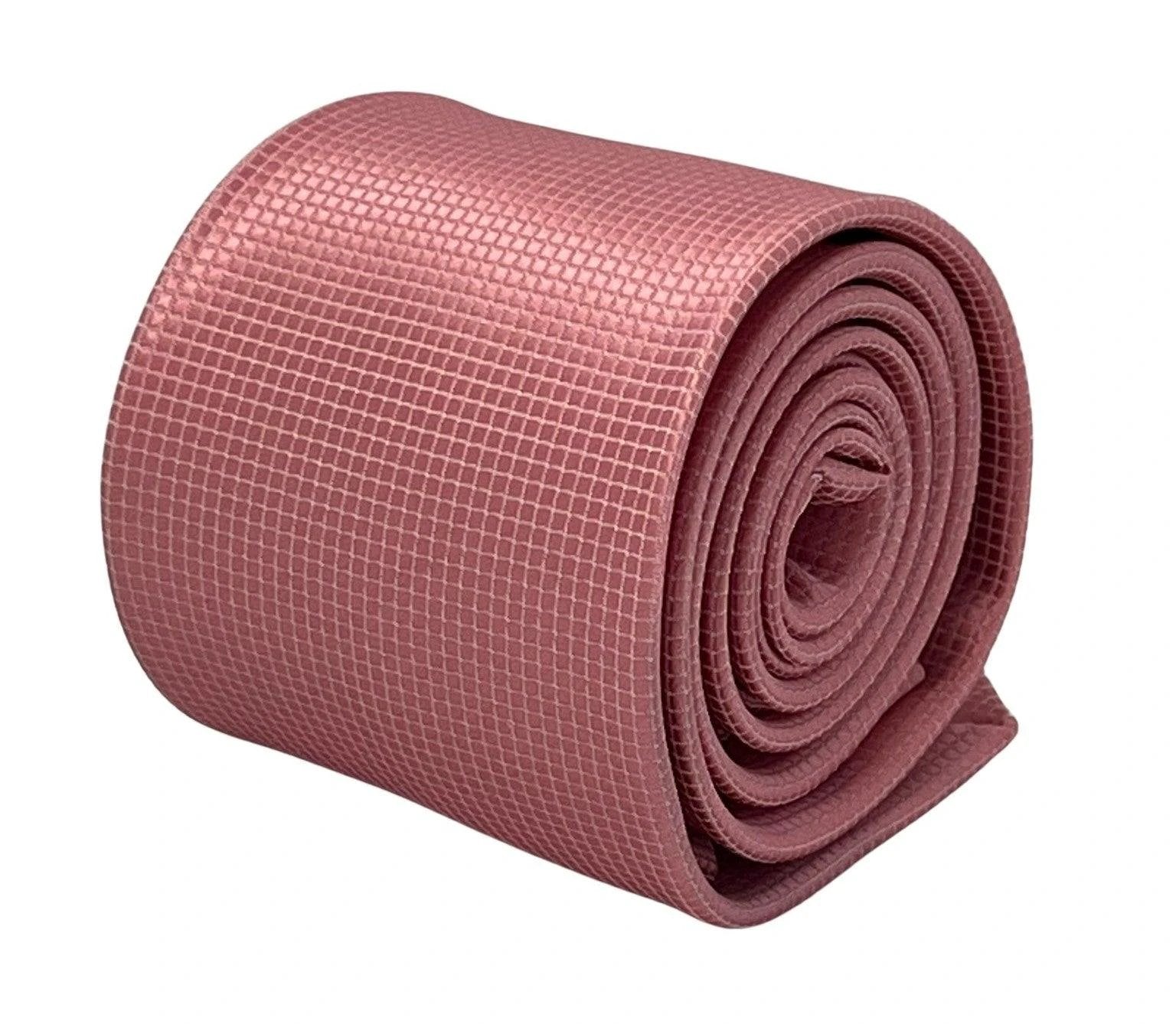 baby light pink tie with subtle squared pattern by Frederick Thomas Handmade Mens Ties