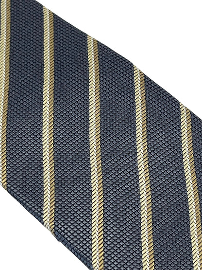 grey tie with honeycomb pattern & bronze stripe by Frederick Thomas Handmade Mens Ties