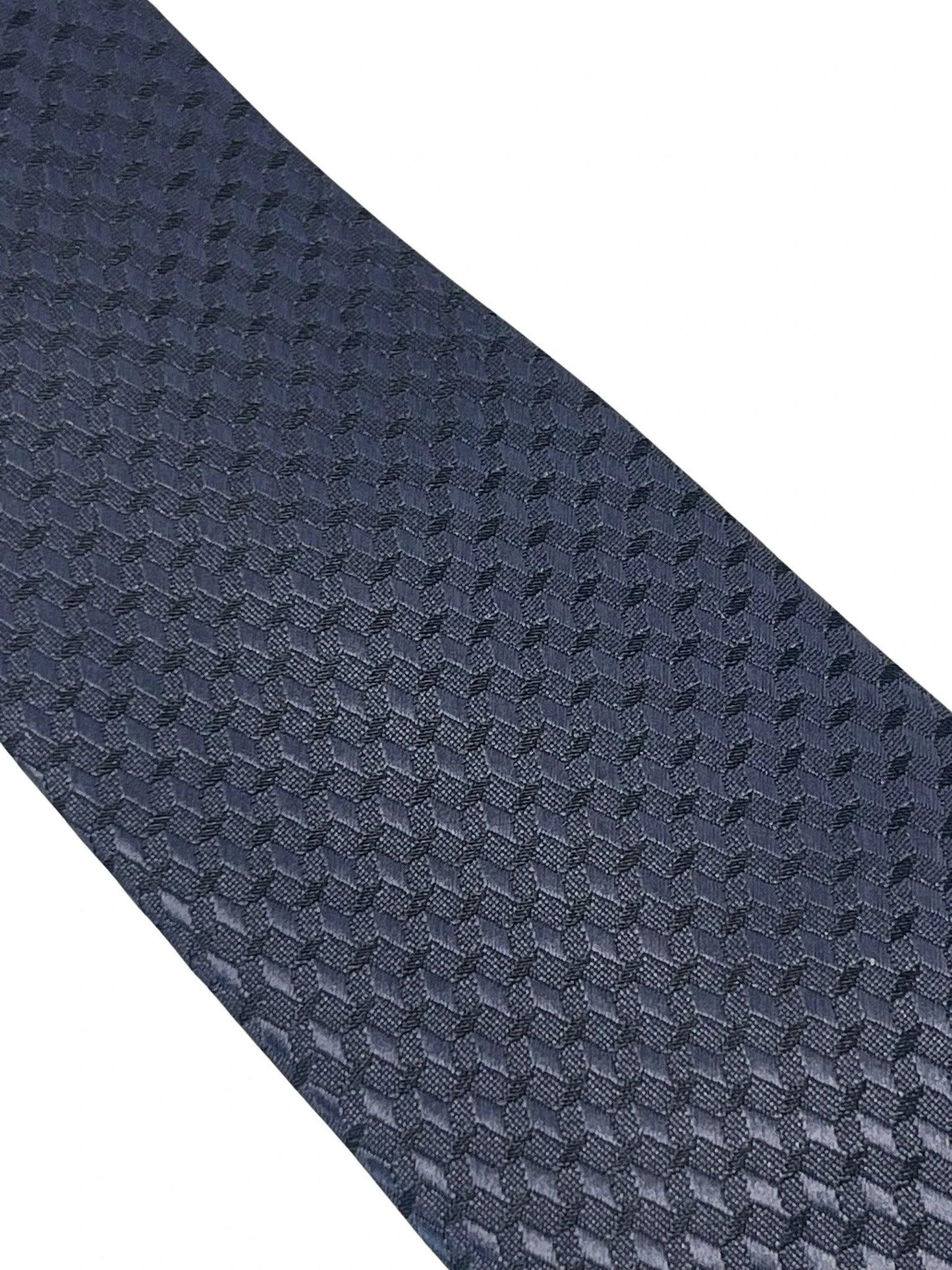 dark charcoal grey tie with geometric design by Frederick Thomas Handmade Mens Ties
