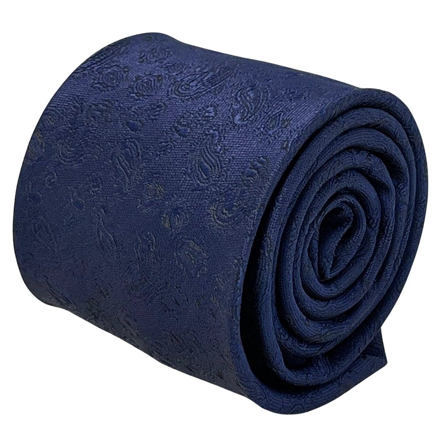 dark navy blue tie with subtle paisley design by Frederick Thomas Handmade Mens Ties