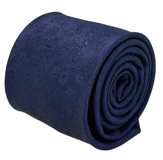 dark navy blue tie with subtle paisley design by Frederick Thomas Handmade Mens Ties