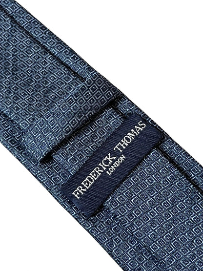 Frederick Thomas Handmade Tie Midnight Blue Grey Snakeskin Design For Elegant Professional Style by Frederick Thomas Handmade Mens Ties